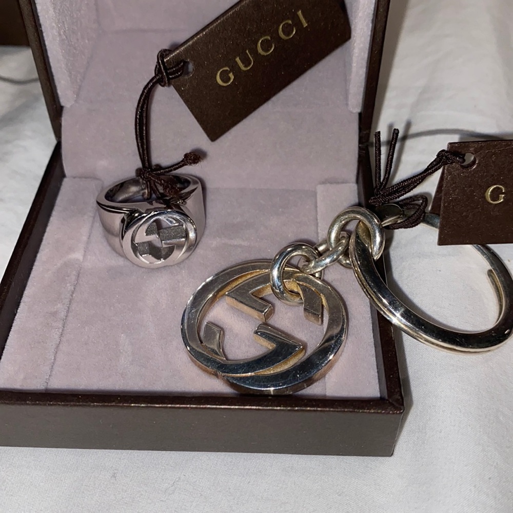 Gucci Ring (size 7) and matching key chain
